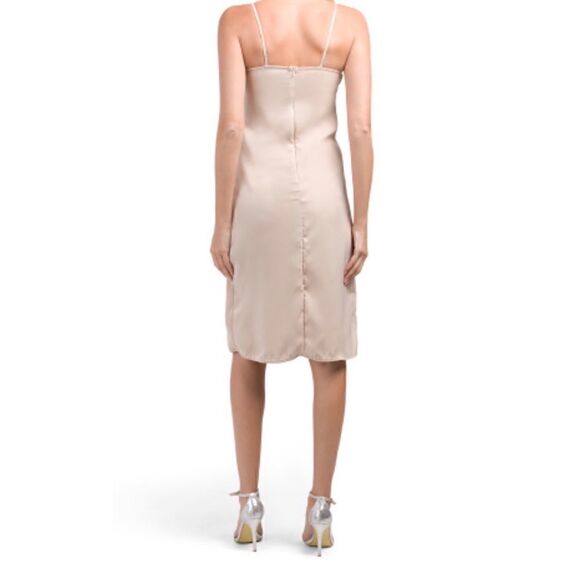 NWT Livi by Olivia Rae Satin Slip Dress With Slit - Picture 2 of 3